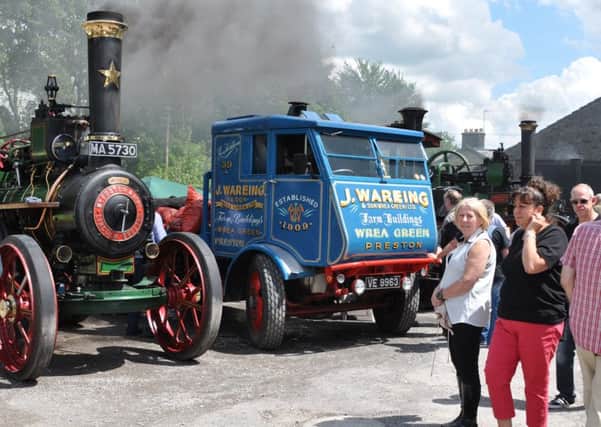 Slaidburn Steam Fair 2014. A traction engine and steam waggon side by side.