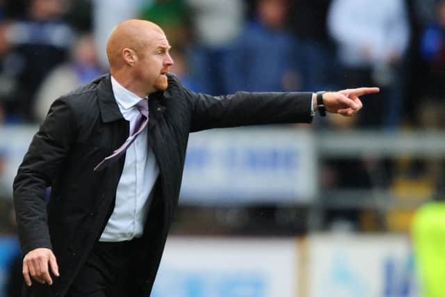 Sean Dyche shouts instructions from the dug-out on Saturday