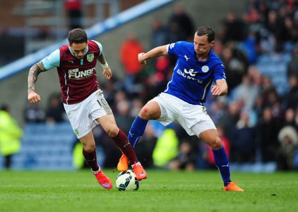 Burnley's Danny Ings vies for possession with Leicester City's Daniel Drinkwater 

Photographer Chris Vaughan/CameraSport

Football