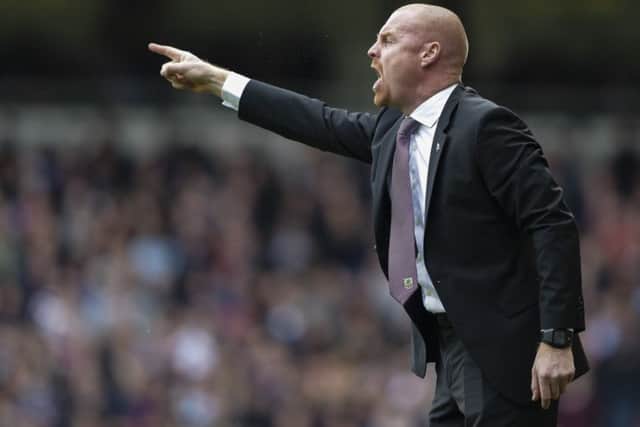 Clarets boss Sean Dyche urges his side forward at Upton Park