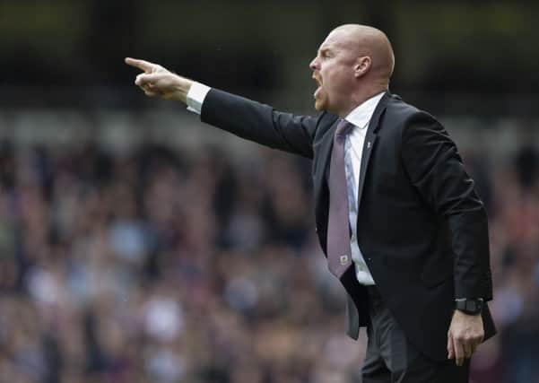 Clarets boss Sean Dyche urges his side forward at Upton Park