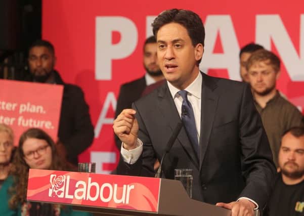 Labour leader Ed Miliband during his talk at the Colne Muni.