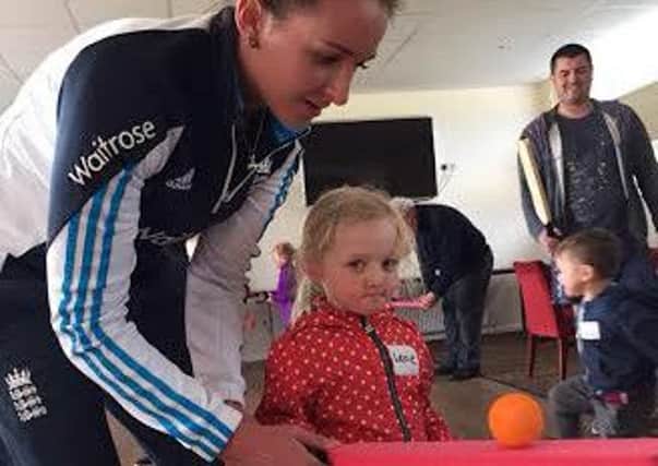 Kate Cross puts the Tots through their paces at Burnley Cricket Club