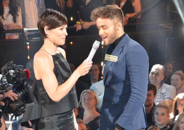Cristian MJC being interviewed by host Emma Willis before he entered the Big Brother house. (s)