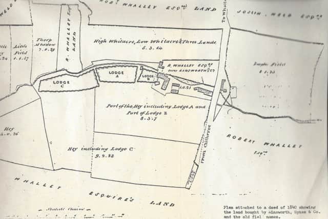 An 1840 map of Barrow, showing the print works.