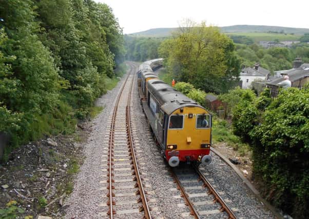 Picture taken by David Evans of the first train to traverse the recently completed Todmorden Curve