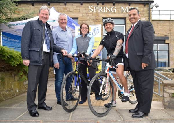 Welcome Cottages sponsor Stage Two of the Aviva Tour of Britain.

Ribble Valley Borough Council leader Coun. Stuart Hirst, Managing Director of Welcome Cottages Nick Rudge with Caroline Collinge and Manie Cruz, and Pendle Council leader Coun. Mohammed Iqbal.