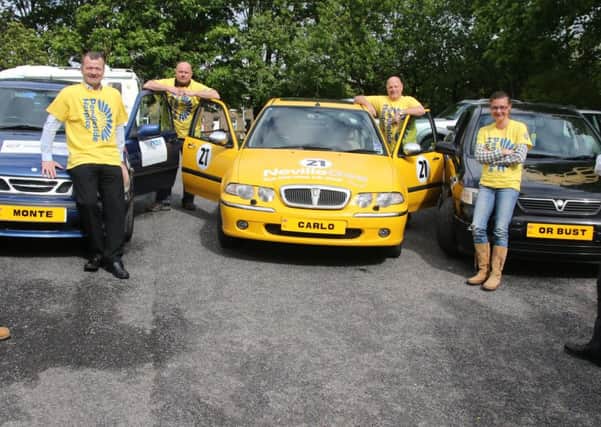 Liam Murtagh, Mike Robinson, Dugald Craig, Raymond Worrell, Alison Davies and Rod McGlynn  are taking part in the Monte Carlo or Bust rally in aid of Pendleside Hospice.