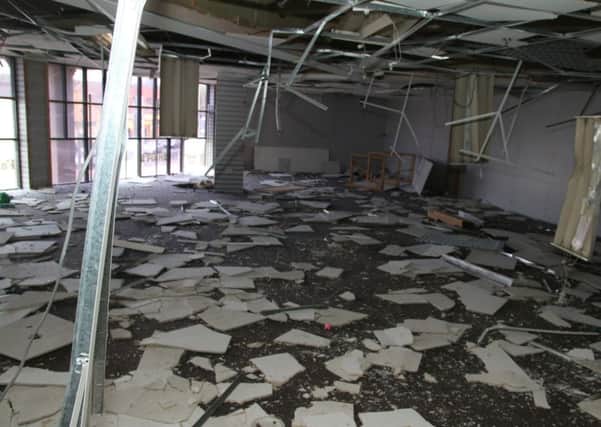 Damage inside the former Shafi store in the Victory Centre in Nelson.