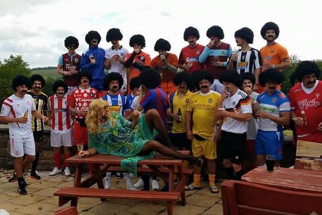 Jay Rodriguez dressed up as his mum whilst his pals dressed up as his dad on his stag do