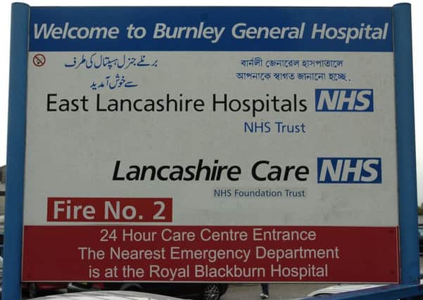 Burnley General Hospital sign at the Casterton Avenue entrance. G290909/3b