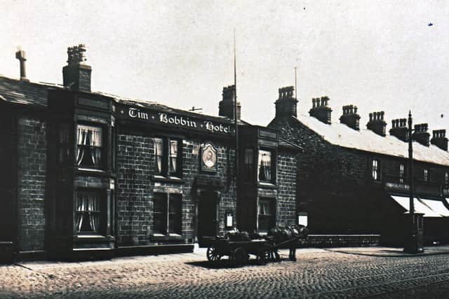 A later postcard view of the Tim Bobbin Hotel in Burnley.