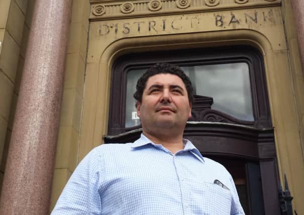 Restaurateur Pino Cafasso outside the former NatWest Bank, Hargreaves Street