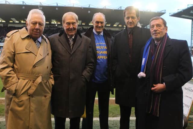 Ron Hattersley, Barry Kilby, Gordon Birtwistle, Alastair Campbell and David Plunkett at a Burnley match