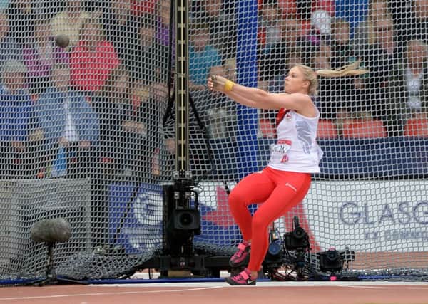 England's Sophie Hitchon in the Women's Hammer Throw at Hampden Park, during the 2014 Commonwealth Games in Glasgow. PRESS ASSOCIATION Photo. Picture date: Sunday July 27, 2014. See PA story COMMONWEALTH Athletics. Photo credit should read: John Giles/PA Wire. RESTICTIONS: Editorial use only. No commercial use. No video emulation.