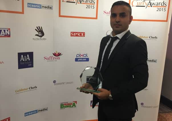Faisal Hussein of Shimla Spice at the English Curry Awards