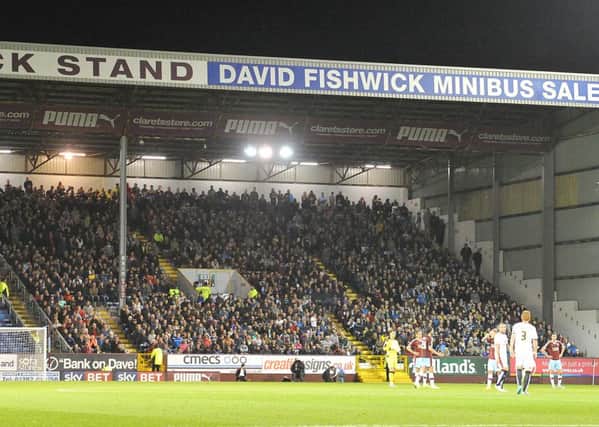 Burnley fans were seated in the David Fishwick Stand on Tuesday night against the MK Dons