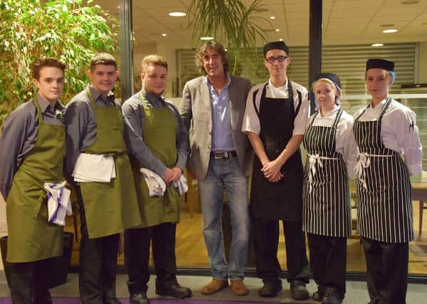 Celeb chef Richard with Nelson & Colne College catering students