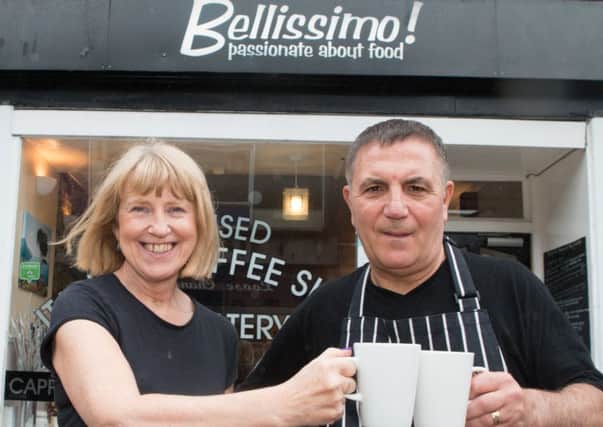 Lynn and John Scibetta from the Bellissimo Cafe which has been named as the best Itailian cafe in Britain.