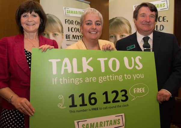 Catherine Scott (left), Sophie Andrews and Ian Hartley at the Samarritans' annual meeting