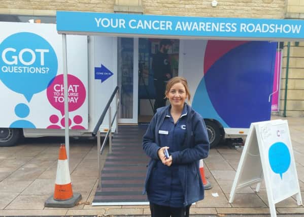 Jessica Turner, cancer awareness nurse, at the roadshow