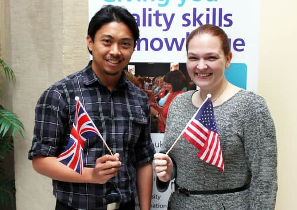 US medical students Jeremiah Pasion and Samantha Nadler who have been on placement at Burnley General Hospital (s)