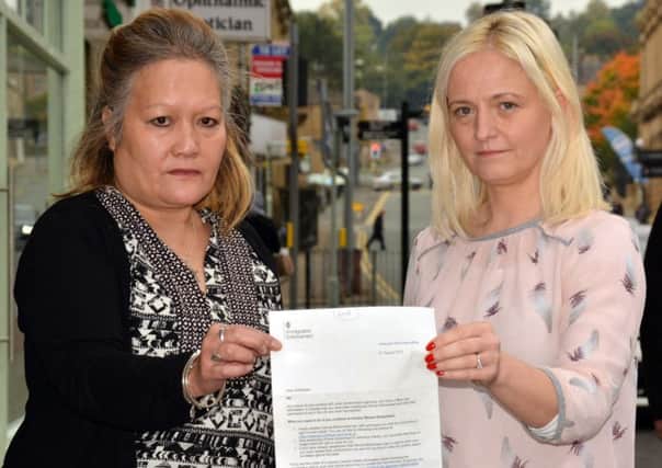 Winnie Birkenhead (l) who has been threatened with deportation despite living in the UK since she was five years old with her boss Amanda Balmer (r). Photo: Kelvin Stuttard