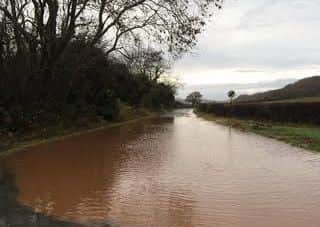 Flooding on Sands Lane, Warton