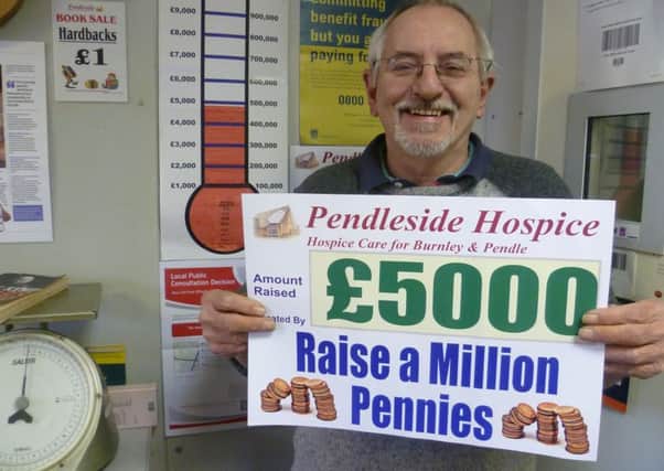 Steve Harvey from Rosehill Post Office who has raised £5,000 for Pendleside Hospice (s)
