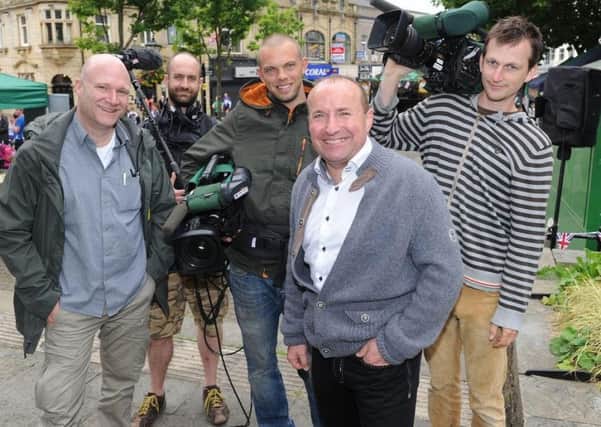 Dave Fishwick filming in Burnley for his new TV series