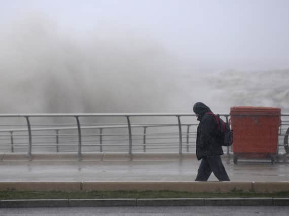 Wind speeds of 65mph have been recorded in Lancashire