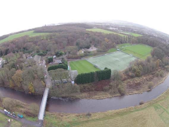 The existing training ground with Gawthorpe Hall to the left