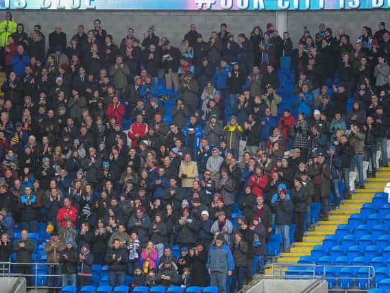 Clarets fans at Cardiff City on Saturday