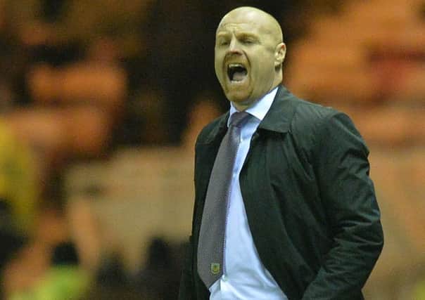 Clarets boss Sean Dyche on the touchline at Middlesbrough on Tuesday night