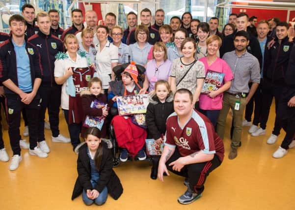 Burnley players visit Royal Blackburn Hospital