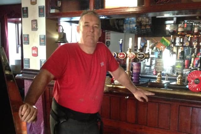 Lee Bailey landlord of the Flying Dutchman, Padiham which was devastated by floods
