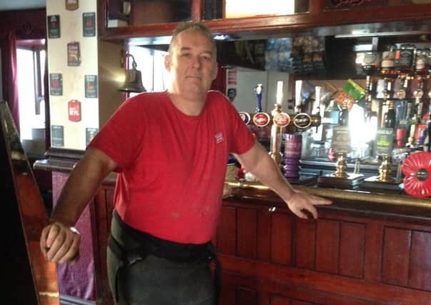 Lee Bailey landlord of the Flying Dutchman, Padiham which was devastated by floods