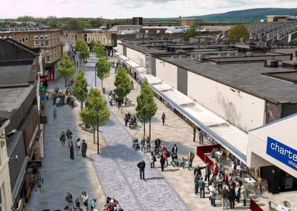 Artist's impression of how Burnley town centre would look after the regeneration work