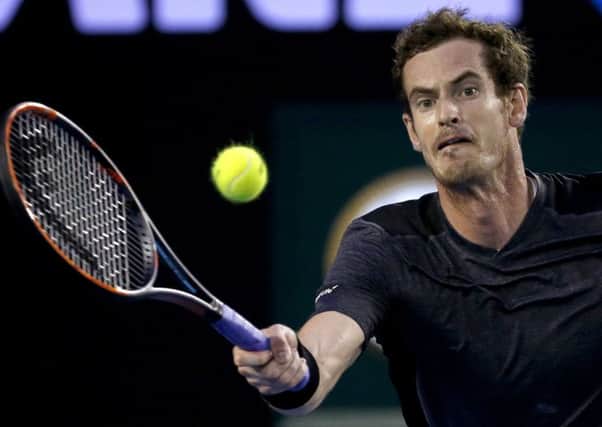 Andy Murray in action against Bernard Tomic