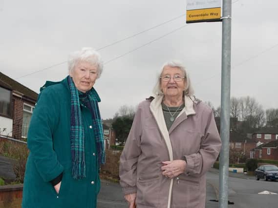 Pensioners Mary Stuttard and Doreen Howarth who are angry over the proposed to their 'lifeline' bus service.