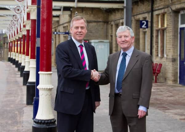 David Cutter and David Walsh at Skipton Railway Station