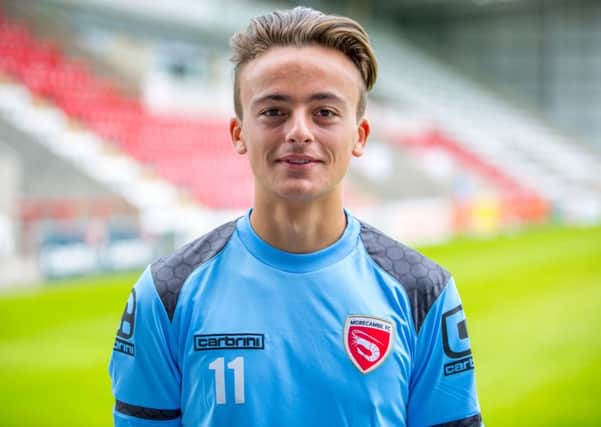 Morecambe FC loanee Jake Townsend scored on his debut for Padiham in the 3-1 win over Maine Road