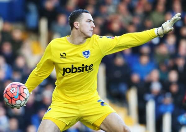 Burnley-born shot stopper Ryan Fulton in action for Portsmouth