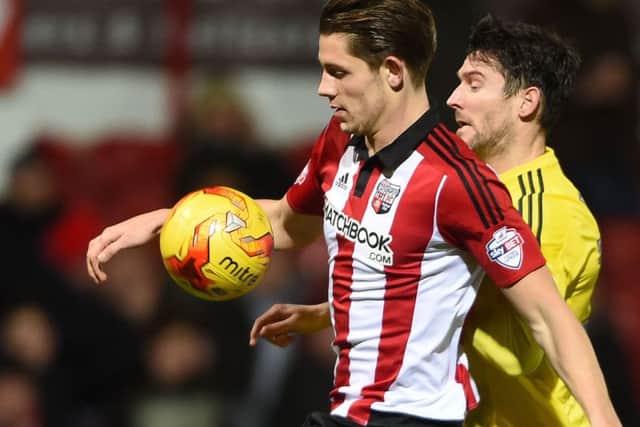James Tarkowski on his last outing for Brentford against Middlesbrough