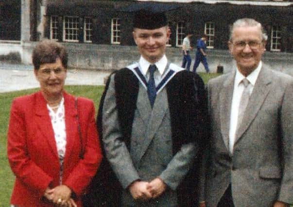 Steven Robinson with his grandparents Ruth and Verdun Allen (s)