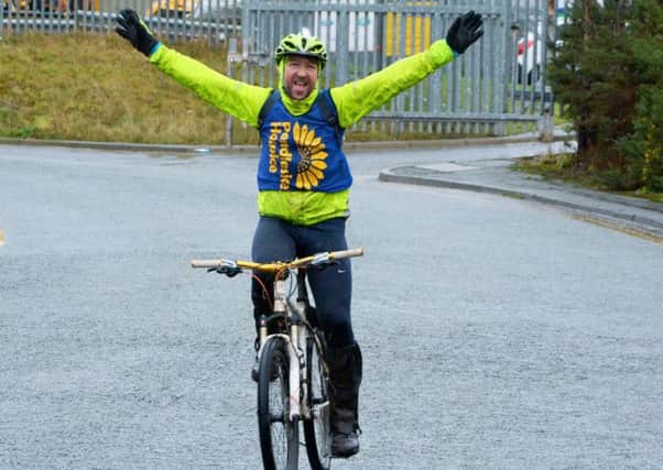 Cyclist Karl Bradshaw who has raised money for Pendleside Hospice (s)