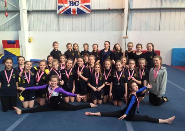 Blessed Trinity gymnasts won 28 medals at the Burnley Gymnastic Championships (s)