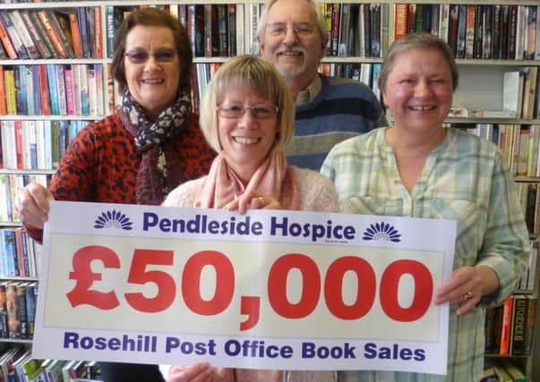 Steve Harvey, Mary Whitham, Sandy Cavaney and Francesca Hosty at Rosehill Post Office. (s)