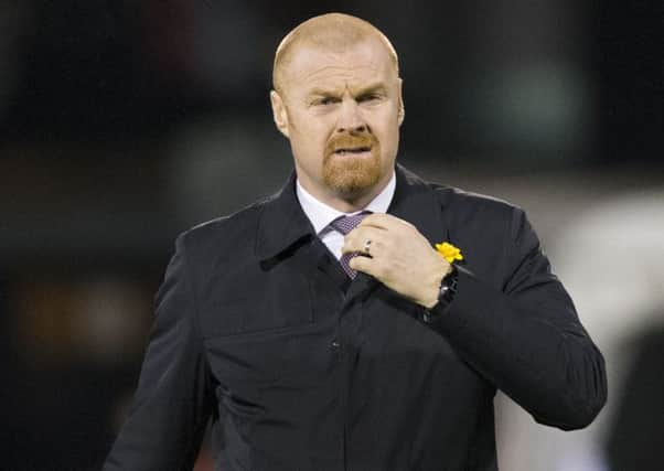 Clarets boss Sean Dyche at Fulham on Tuesday night