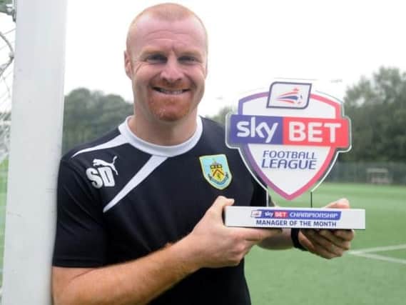 Sean Dyche with the manager of the month award in October 2013